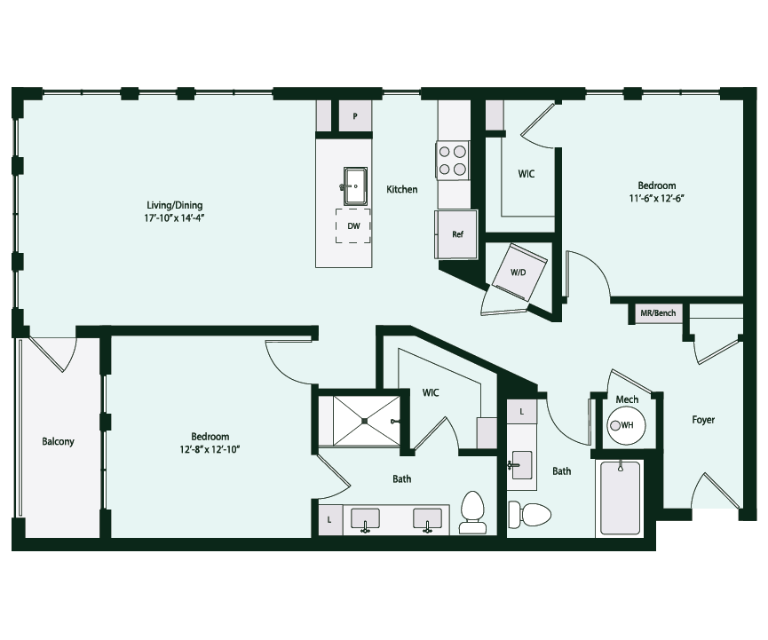 Floor plan layout diagram for B2-3